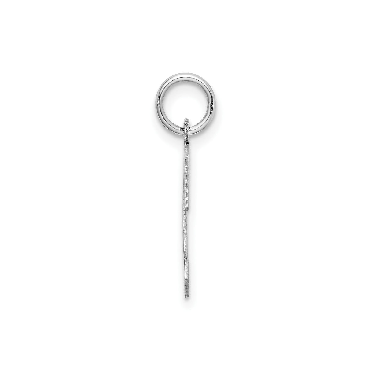 Sterling Silver C Letter Charm Pendant with Simple Bail, Block Alphabet Design