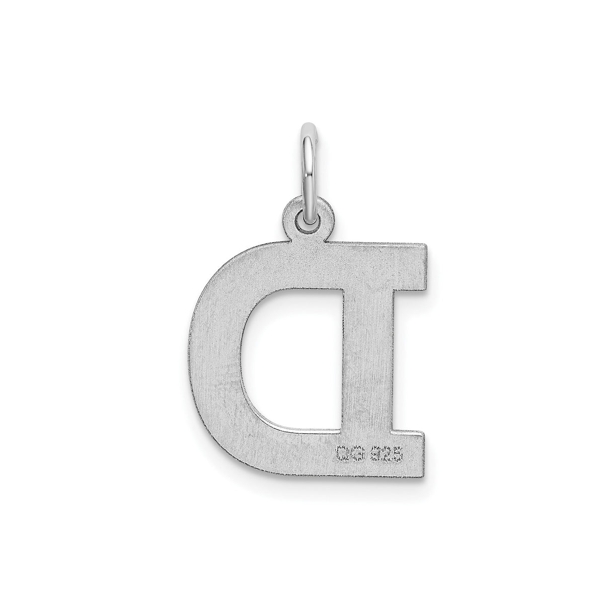 Sterling Silver Alphabet D Pendant Charm, Polished Block Letter Jewelry, Unisex Initial Accessory