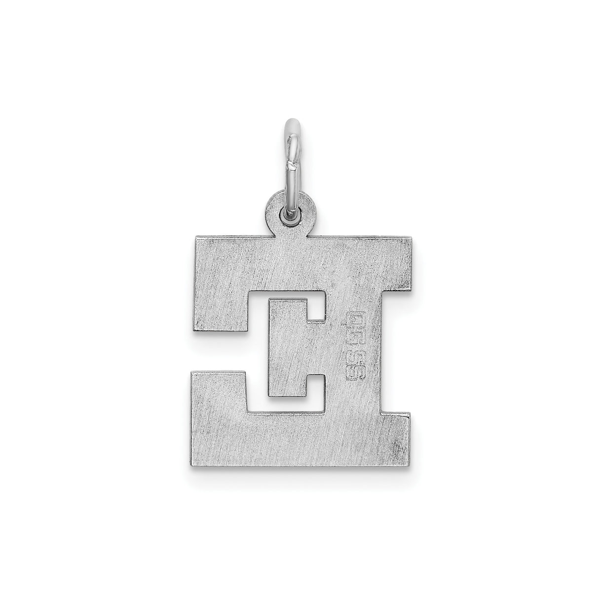 Sterling Silver Letter E Pendant Charm, Bold Modern Font Initial Monogram Jewelry
