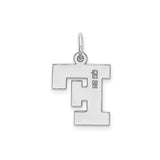 Sterling Silver Initial F Pendant, Bold Block Letter Charm for Necklace or Bracelet