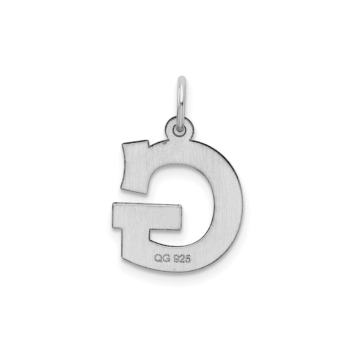 Sterling Silver Letter G Pendant Charm, Polished Block Style Initial for Women or Unisex Wear