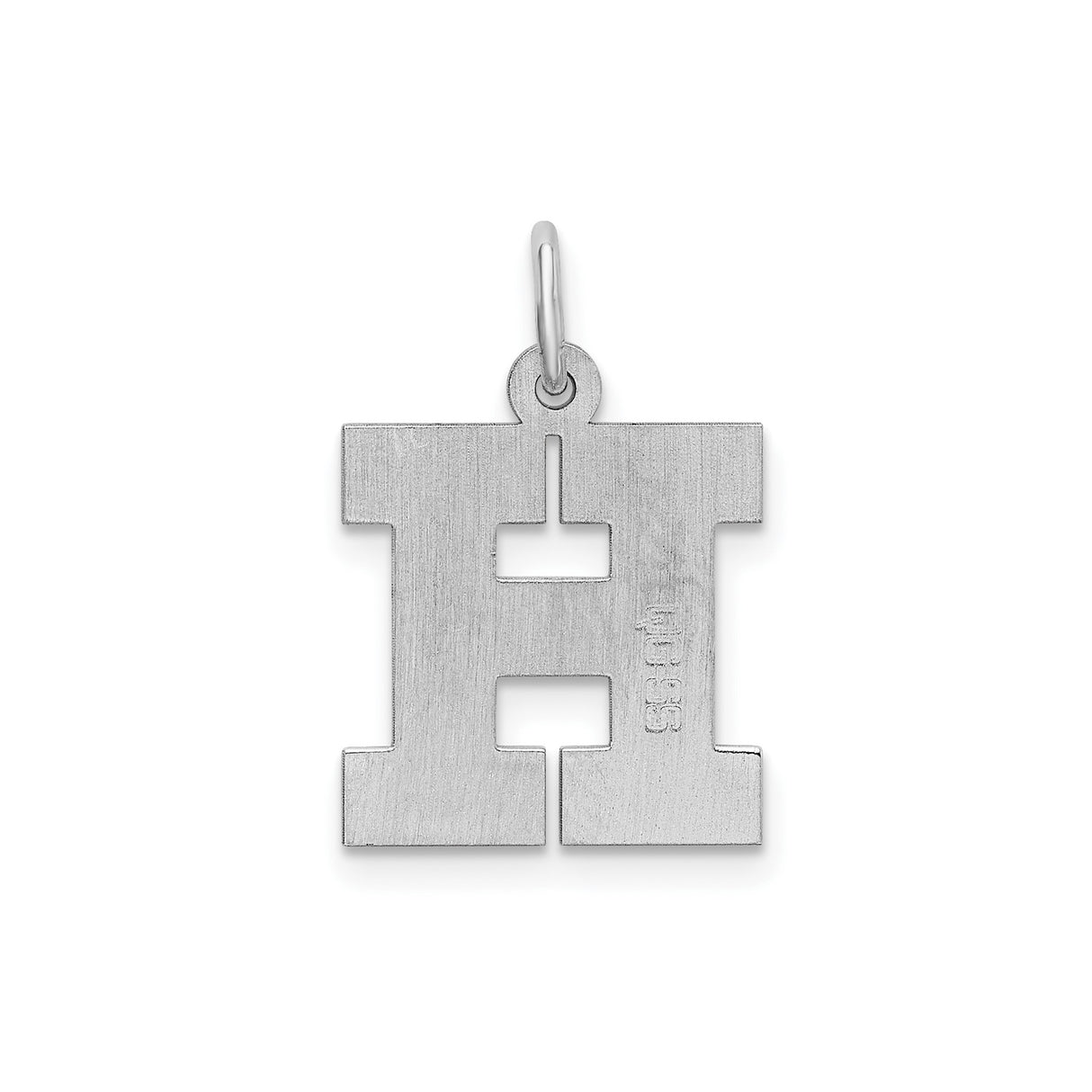 Sterling Silver Block Style H Pendant, Bold Polished Initial Charm for Women or Unisex Wear