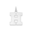 Sterling Silver Block Style H Pendant, Bold Polished Initial Charm for Women or Unisex Wear