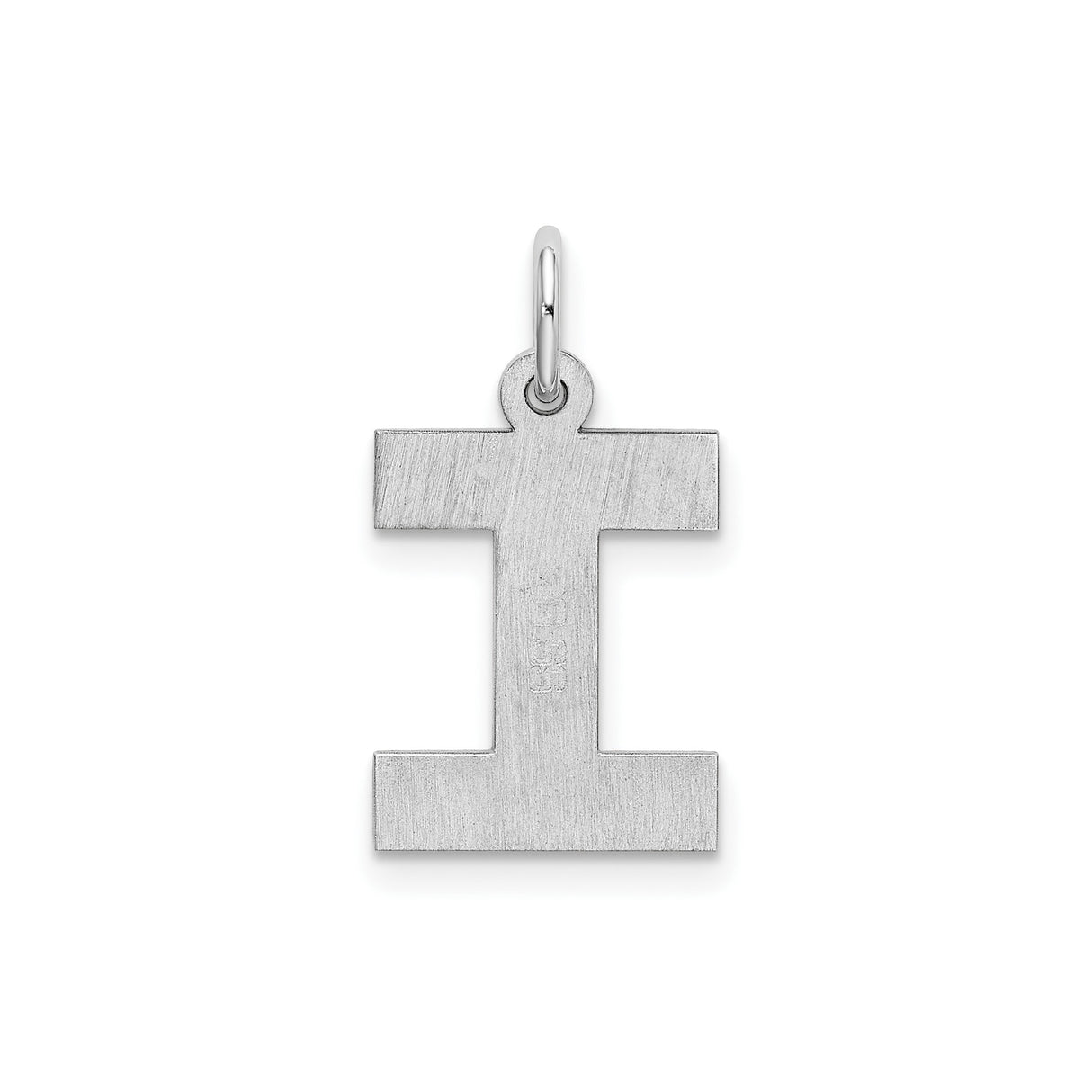 Sterling Silver Letter I Pendant Charm, Block Font Initial Jewelry for Women or Unisex Wear