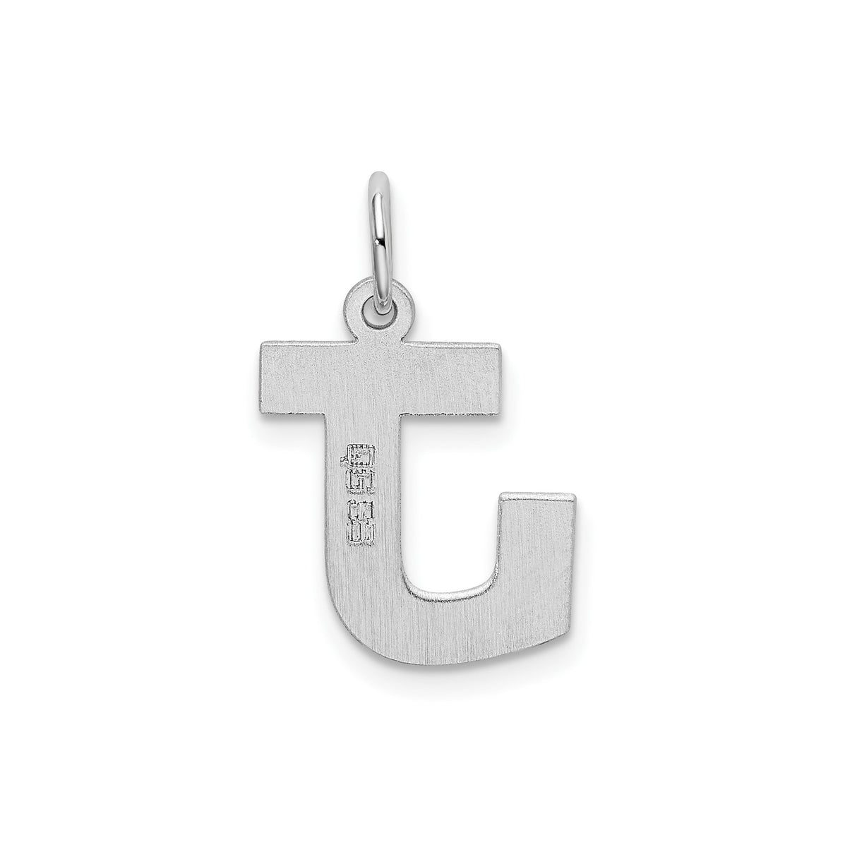 Sterling Silver Initial J Pendant Charm, Polished Block Letter, Minimalist Alphabet Jewelry