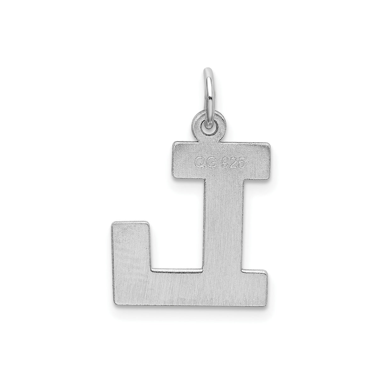 Sterling Silver Letter L Pendant Charm, Bold Block Initial Monogram Jewelry