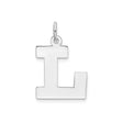 Sterling Silver Letter L Pendant Charm, Bold Block Initial Monogram Jewelry