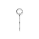 Sterling Silver Letter O Pendant, Polished Open Block Initial Charm for Women