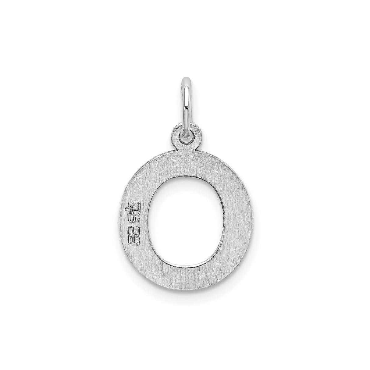 Sterling Silver Letter O Pendant, Polished Open Block Initial Charm for Women