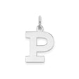 Sterling Silver Pendant Charm, Block Letter P Monogram Design, Unisex Jewelry