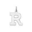 Sterling Silver Initial Pendant, Block Letter R Charm, Polished Alphabet Jewelry