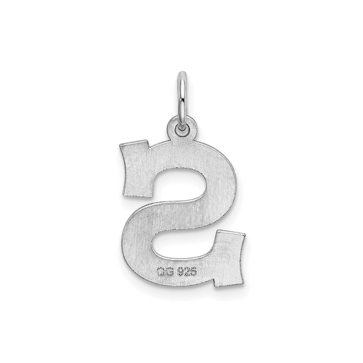 Sterling Silver Letter S Pendant Charm, Bold Serif Initial Monogram Design