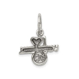 Sterling Silver Volleyball Pendant with Heart Charm, Sports Jewelry for Players and Fans