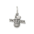 Sterling Silver Volleyball Pendant with Heart Charm, Sports Jewelry for Players and Fans