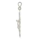 Sterling Silver Crucifix Cross Pendant with Christ Design and Matte Finish