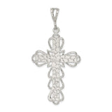 Sterling Silver Crucifix Cross Pendant with Christ Design and Matte Finish