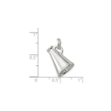 Sterling Silver Megaphone Charm Pendant, Polished Finish, Team Spirit Cheerleader Jewelry