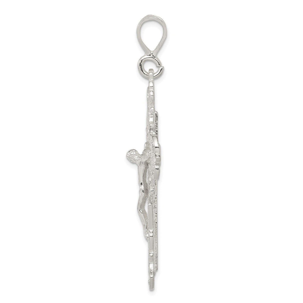Sterling Silver Crucifix Pendant with Detailed Filigree Cross Design Christian Jewelry