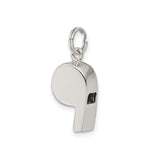 Sterling Silver Whistle Pendant, Smooth Polished Sports Charm for Coaches and Athletes