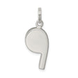 Sterling Silver Whistle Pendant, Smooth Polished Sports Charm for Coaches and Athletes