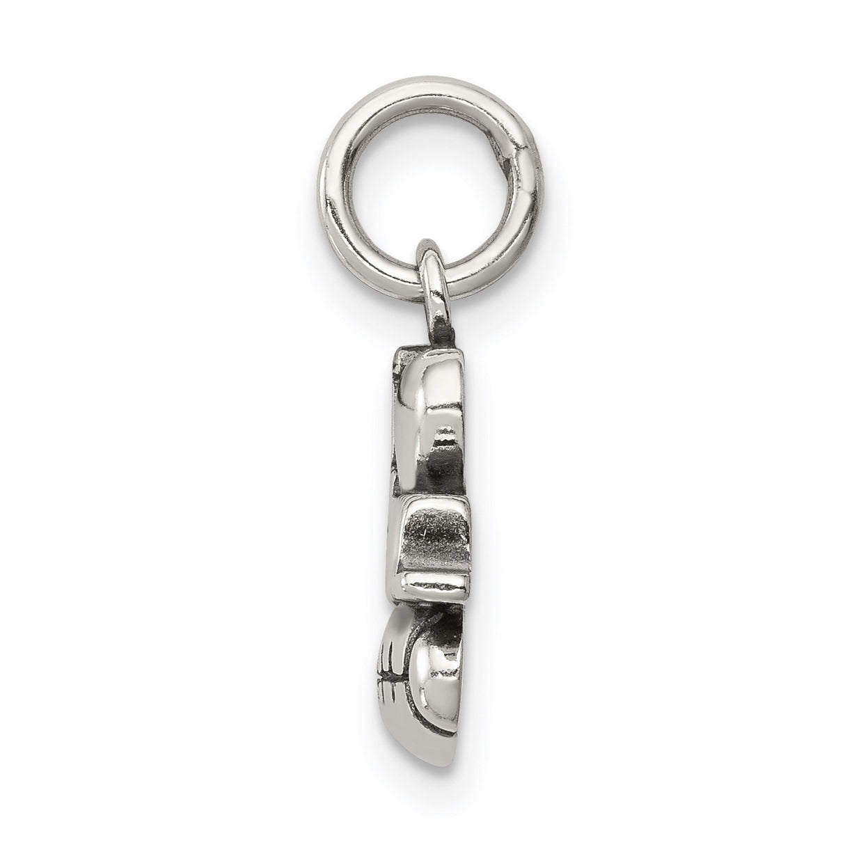 I Love Football Words with Heart and Ball Charm Pendant in Real 925 Sterling Silver