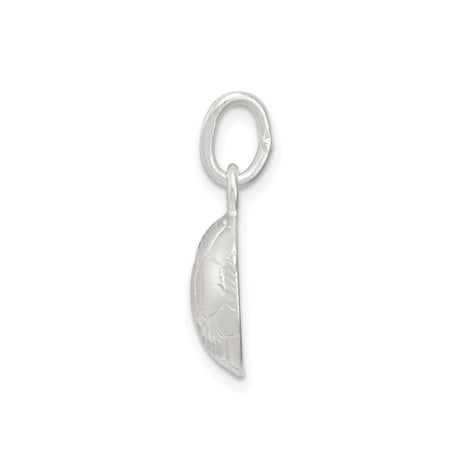 Sterling Silver Soccer Ball Charm Pendant with Etched Panels, Unisex Sports Jewelry