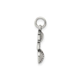 Sterling Silver Baseball Pendant Charm with Heart Design and I Love Baseball Message