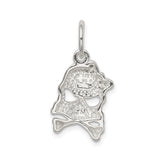 Sterling Silver Skull and Crossbones Pendant with Cubic Zirconia Bow, Gothic Punk Style