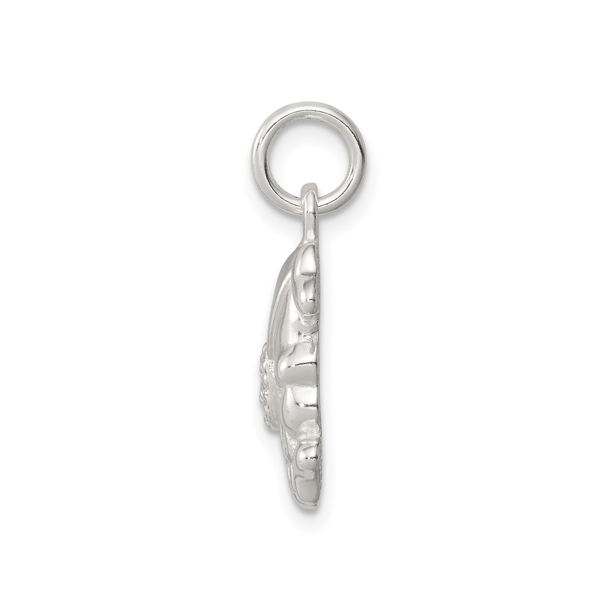 Sterling Silver Pirate Skull Pendant with Cubic Zirconia Eye Patch and Crossbones Design
