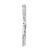 Sterling Silver Key Pendant with Cubic Zirconia and Heart Charm Design for Women
