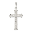 Sterling Silver Crucifix Cross Pendant with Textured Latin Cross and Christ Figure