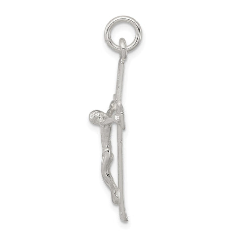 Sterling Silver Crucifix Cross Pendant with Openwork Design and Jesus Figure