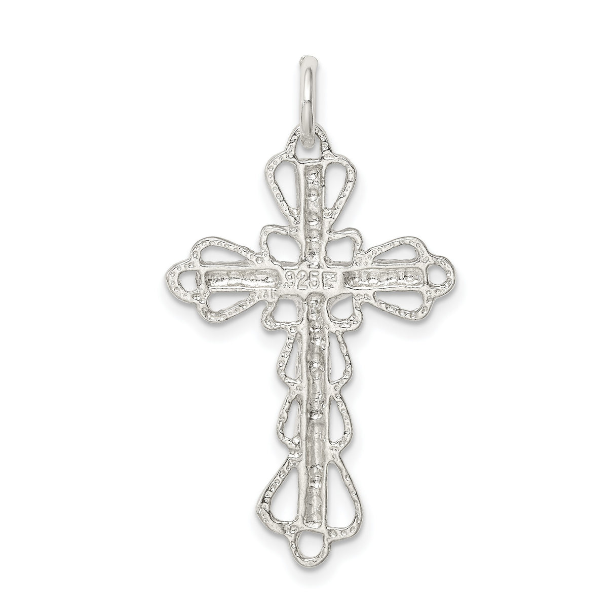 Sterling Silver Crucifix Pendant with Artistic Filigree Design Featuring Jesus on the Cross
