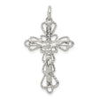 Sterling Silver Crucifix Pendant with Artistic Filigree Design Featuring Jesus on the Cross