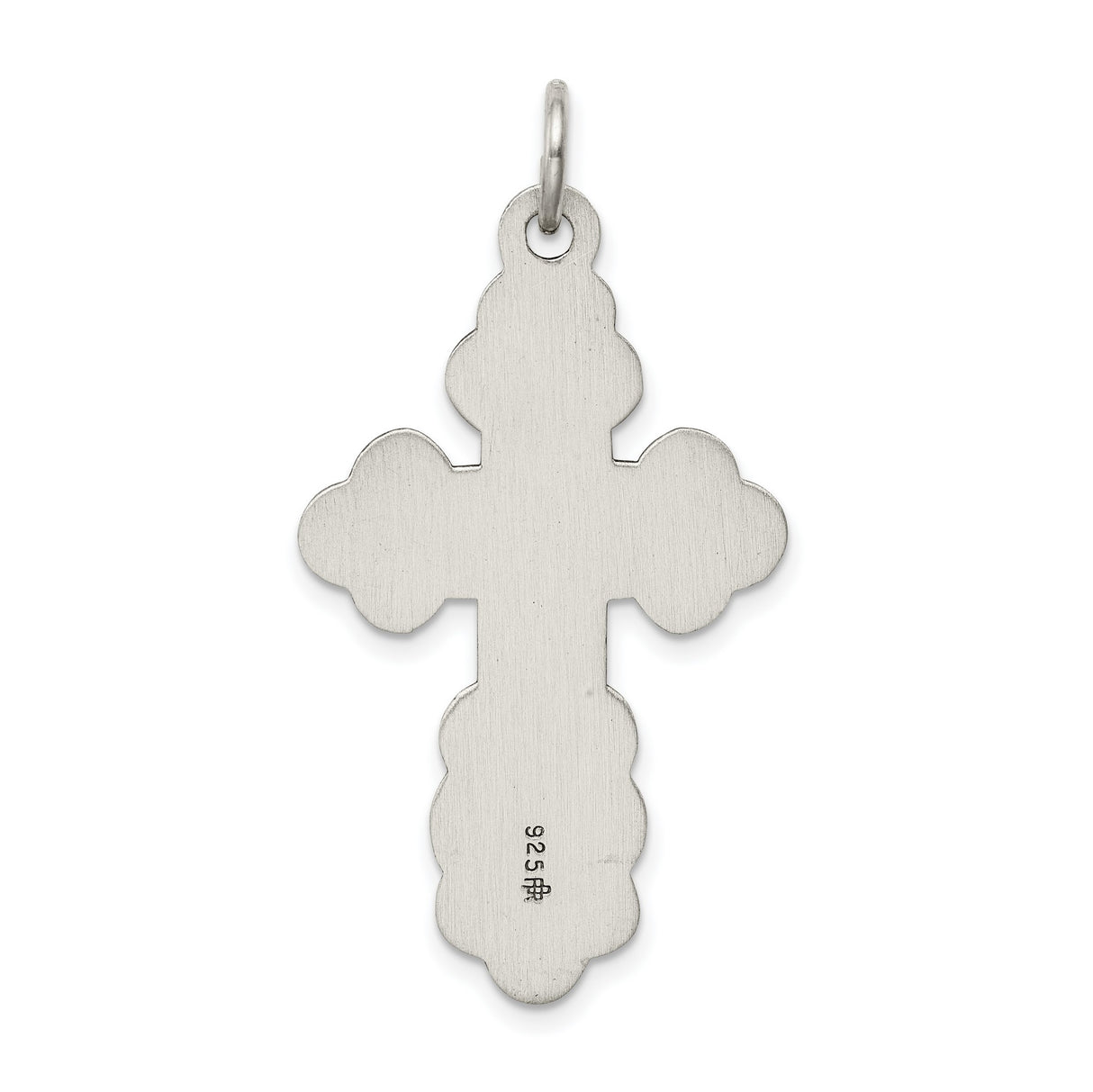 Solid Eastern Orthodox Cross Charm Pendant in Real 925 Sterling Silver