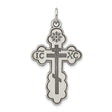 Solid Eastern Orthodox Cross Charm Pendant in Real 925 Sterling Silver