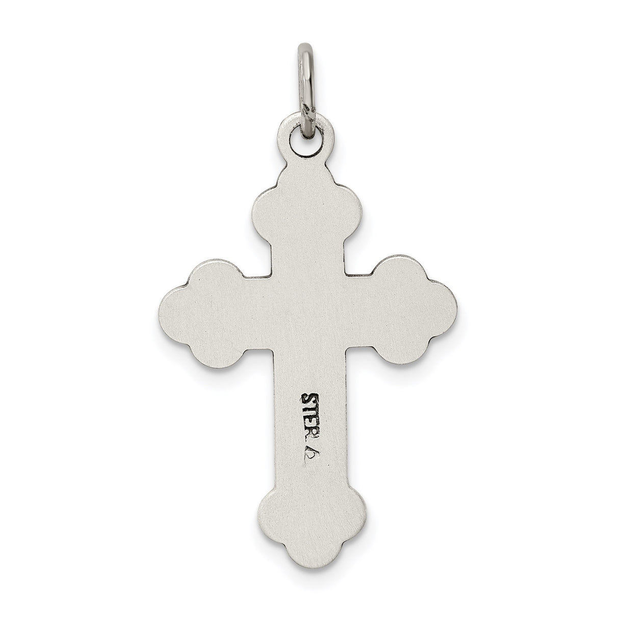 Sterling Silver Cross Pendant with Oxidized Gothic Budded Cathedral Design