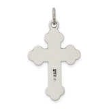 Sterling Silver Cross Pendant with Oxidized Gothic Budded Cathedral Design