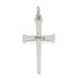 Antiqued Nail Cross Charm Pendant in Real 925 Sterling Silver