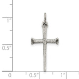 Antiqued Nail Cross Charm Pendant in Real 925 Sterling Silver