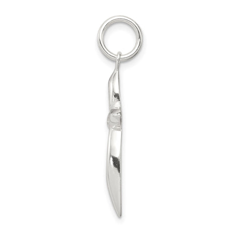 Sterling Silver Cross Pendant with Minimalist Floating Charm Design for Men and Women