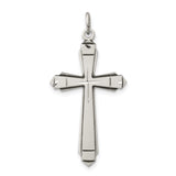 Sterling Silver Cross Pendant with Clean Lines, Modern Minimalist Christian Design