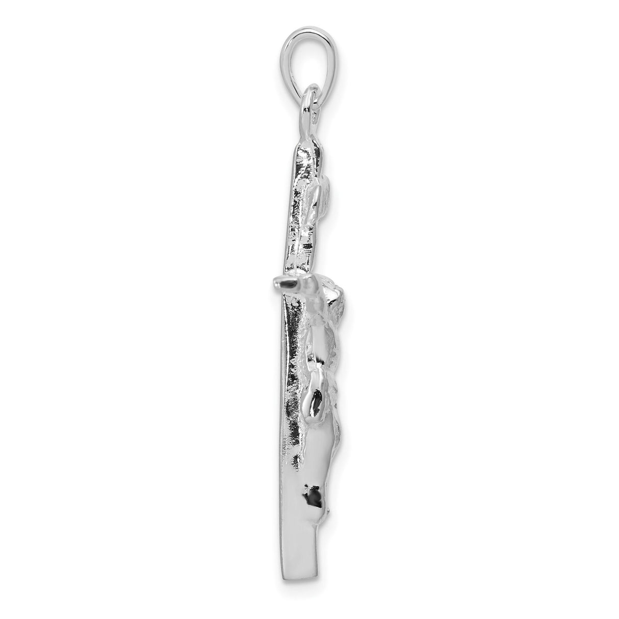 Sterling Silver Crucifix Cross Pendant with INRI Jesus Charm, Christian Religious Jewelry for Men and Women