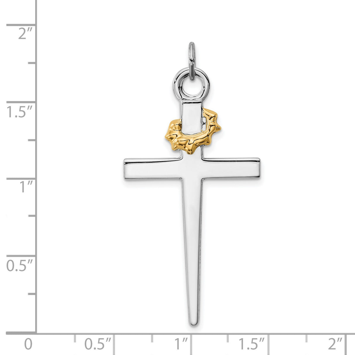 Gold Plated Cross Charm Pendant in Real 925 Sterling Silver