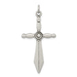 Sterling Silver Cross Pendant with Sword Design, Spiritual Faith Symbol for Men and Women