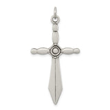 Sterling Silver Cross Pendant with Sword Design, Spiritual Faith Symbol for Men and Women