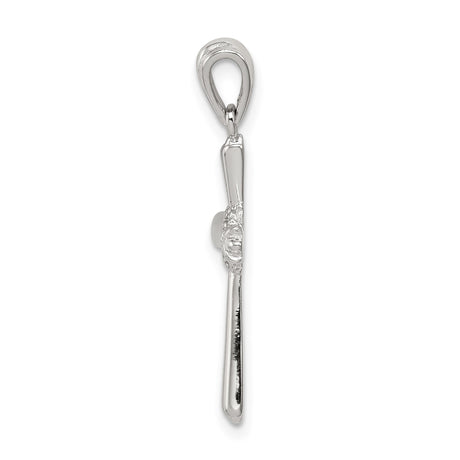 Sterling Silver Cross Pendant with Cubic Zirconia, Celtic and Gold Accents, Unisex Design