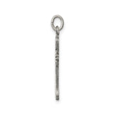 Sterling Silver Cross Pendant with Baroque Scrollwork and Matte Finish, Vintage Inspired Unisex Design