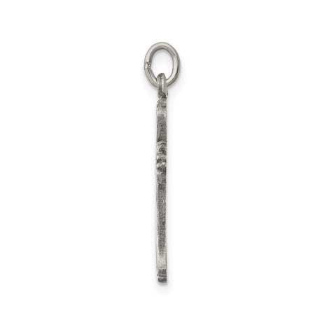 Sterling Silver Cross Pendant with Baroque Scrollwork and Matte Finish, Vintage Inspired Unisex Design