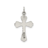 Sterling Silver Cross Pendant with Baroque Scrollwork and Matte Finish, Vintage Inspired Unisex Design